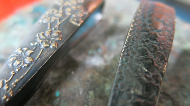 Wallet and key hooks bronze brass feinschmuck cherry blossom and ray