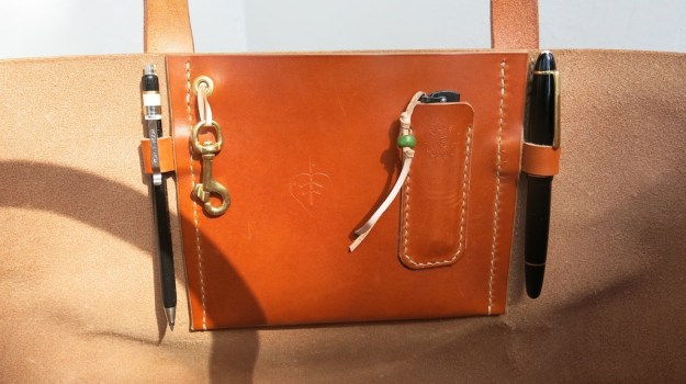 be-cause leather tote bag hand sewn  103