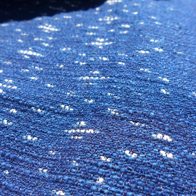 Natural Indigo People Scarf Otobe Abira ikat pattern  3503